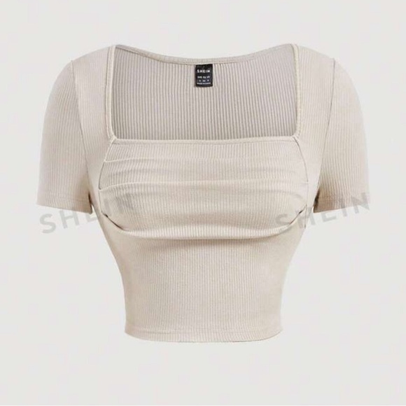 SHEIN Tops - SHEIN Square Neck Knit Tee - Size M - ✨Worn Once